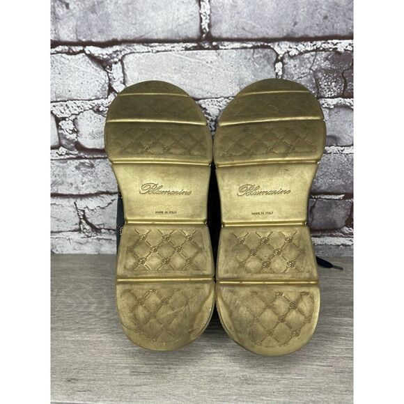 Blumarine Blue Suede Gold Embellished Lace Up Sneakers Women’s Sz 36.5EU/6M US - Picture 13 of 16